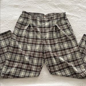 Free People Brown Plaid Trousers 🖤🤎
